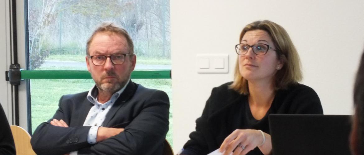 Cécile Blanpied, présidente de Jardin de Lorraine, et Luc Barbier, président de VégaFruits, ont annoncé les tonnages entrés en 2021. Photo : A. J.