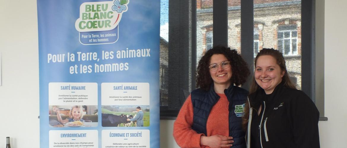 Marie-ève Doyen, responsable de secteur Grand Est, et Aurore Munier, technicienne conseil à la laiterie Schreiber, engagée dans la démarche. Photo : A. H.
